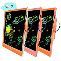 LCD Writing Tablet, 3pack 10 Inch Colorful Erasable Drawing Boards for Kids, Reusable Doodle Pad, Educational Gifts for 3 4 5 6 7 Years Old Toddler Boys Girls