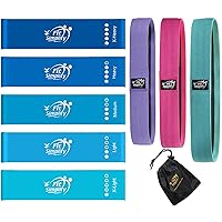 Fit Simplify Resistance Loop Exercise Bands and Fabric Resistance Hip Bands