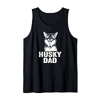 Mens Father's Day Husky Dad - Vintage Siberian Husky Dad Tank Top