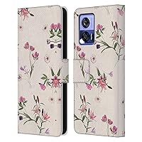Head Case Designs Officially Licensed Micklyn Le Feuvre Scattered Florals Leather Book Wallet Case Cover Compatible with Motorola Edge 30 Neo 5G