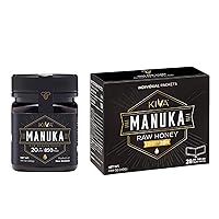 Raw Manuka Honey, Certified UMF20+ MGO 850+ | 100% Pure Genuine New Zealand Honey Bundle Set - 8.8 oz Bottle + 28-count Snap Packs