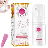 Beeswax Hair Removal Mousse - 2024 Best Beeswax Hair Removal Mousse Foam, Gentle Beeswax Hair Removal Mousse with Scraper, Effective Painless Body Hair Removal Foam Spray (1pcs)