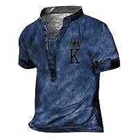 Shirts for Men,Aztec Short Sleeve Summer Casual T Shirt Vintage Loose Plus Size Top Printed Tee Button Blouse
