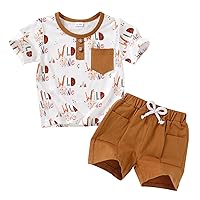 YOUNGER TREE Toddler Baby Boy Summer Clothes Dinosaur T-Shirt and Shorts Boy Outfits 12 Months to 4T