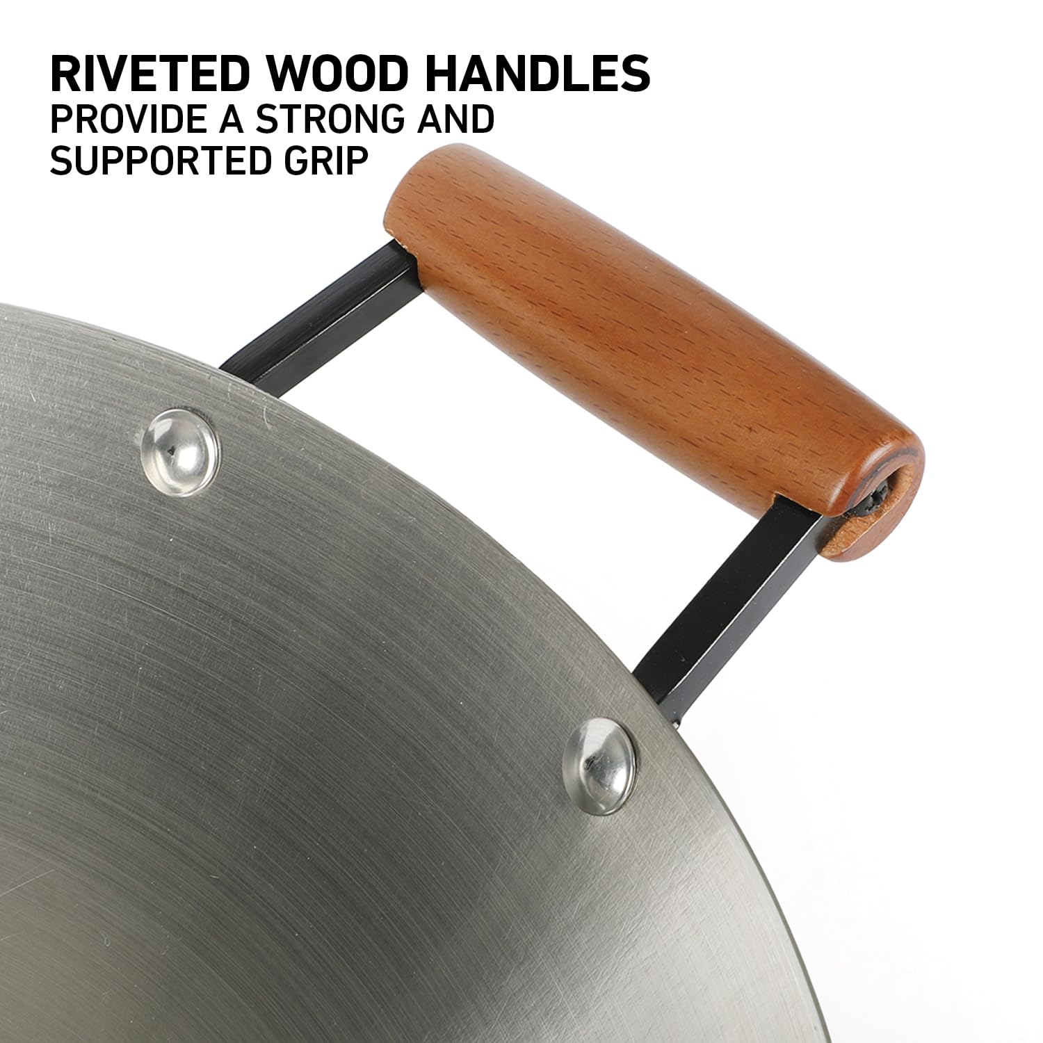 Oster Sangerfield 14 Inch Carbon Steel Wok W/Wood Handles