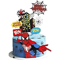 Spiderman Cake Toppers, Spiderman Birthday Cake Toppers, Spiderman Cake Decorations, Superhero Theme Party Spiderman Birthday Decorations for Boys Men Spiderman Birthday Party Supplies