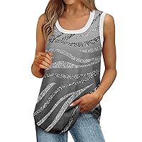 Tank Tops for Women U Neck Flowy Graphic Loose Tank Tops Cute Workout Basic Summer Casual Tank Tops