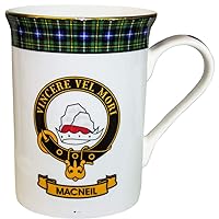 I Luv Ltd China Coffee Mug MacNeil Clan Crest Gold Rim Scottish Made
