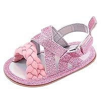 Girls Sandals Bow Princess Open Toes Flat Sandals Summer Casual Sandals for Toddlers and Little Girls