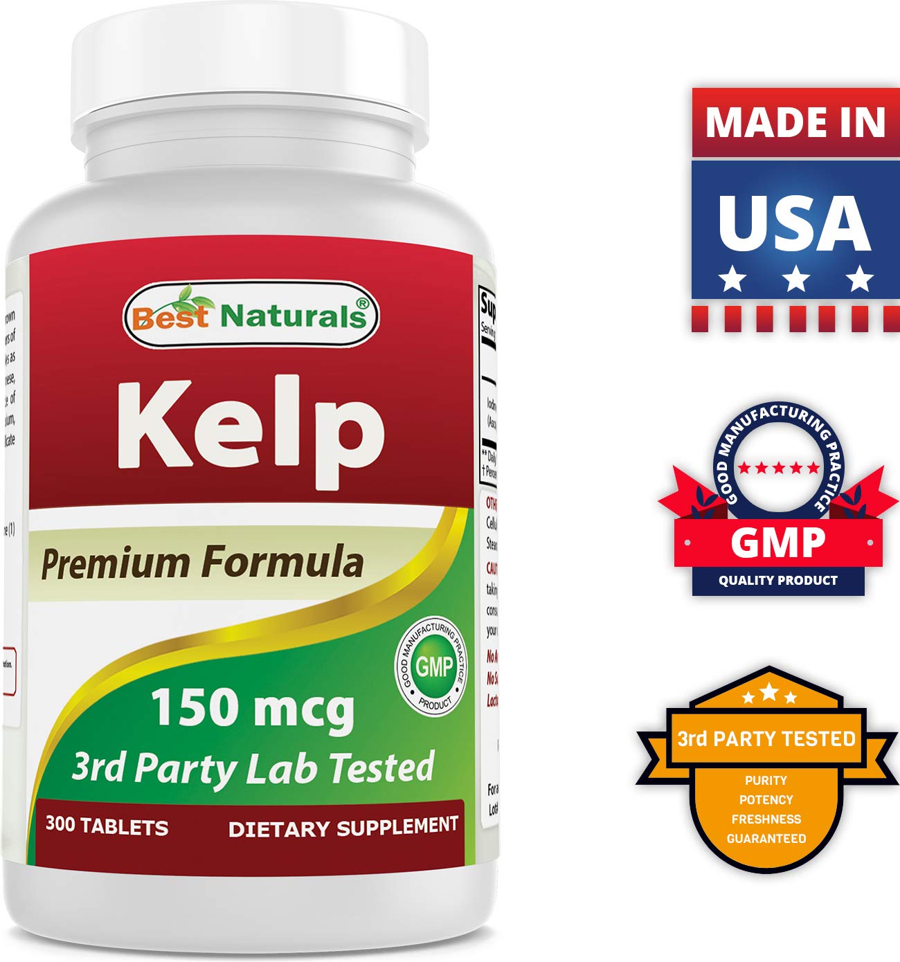 Kelp Supplement 150 Mcg & Bromelain 500 mg