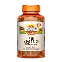 Red Yeast Rice 1200 mg, Naturally Derived, 240 Capsules (Packaging May Vary)
