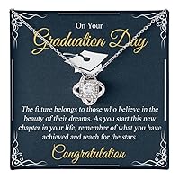 Congrats Grad Love Knot Necklace Gift From Mom Or Dad On Graduation Necklace Gift For Her On Phd Graduation Gifts High School Congrats Graduation Pendants Class Of 2024 Grad Gift Card Graduate