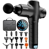 DACORM Massage Gun, Muscle Massage Gun Deep Tissue for Athletes, Portable Percussion Massager for Pain Relief - with 15 Massage Heads, Black