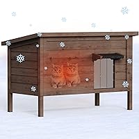 Outdoor Cat House Feral Cat Shelter Fully Insulated Outside Feral Cat Enclosure Wooden for Multiple Cats Possum Stray Condos Barn Cat Weatherproof Cathouse 34.4