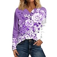 Tops for Women Fashion Henley Tops V Neck Business Casual Printed Fashion Fall Coat Fall Trendy