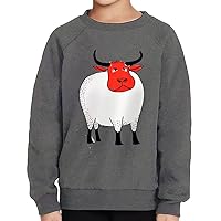 Bull Illustration Toddler Raglan Sweatshirt - Print Sponge Fleece Sweatshirt - Animal Art Kids' Sweatshirt