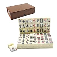 Naisicore Mahjong Tiles Set, Mini Mahjong Set with Storage Box, Portable Chinese Mah Jong Game, Travel Mahjong Sets for Families Party Game