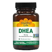 Country Life DHEA 10 mg, 50 Capsules (Pack of 3)