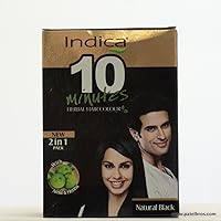 Indica Amla & Henna Natural Black Powder Hair Color, 100% Grey Coverage Hair Dye (Pack of 8, 8 x 5gm) (40gms)(1.42 Ounces)