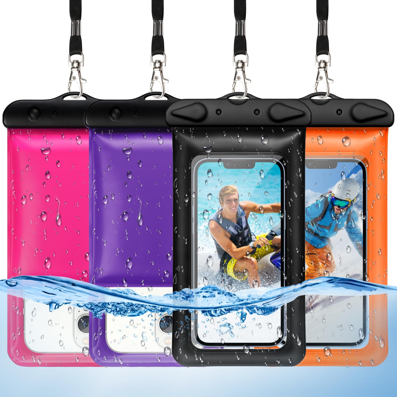 F-color Floating Waterproof Phone Pouch - Waterproof Phone Case - Underwater Dry Bag - Waterproof Cell Phone Pouch Up to 7.0