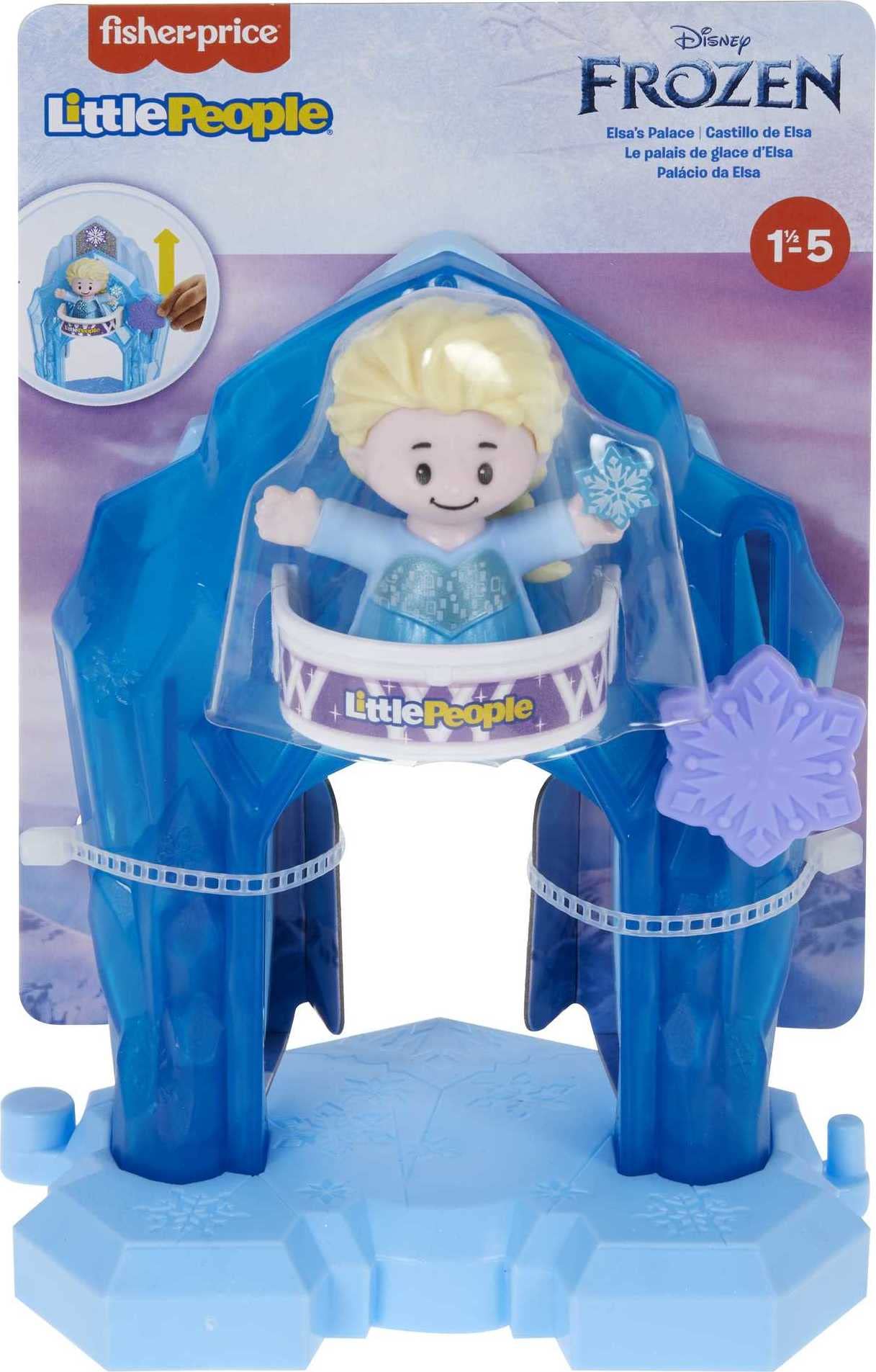 Fisher-Price Little People Toddler Toys Disney Frozen Elsa’s Palace Portable Playset with Figure for Preschool Kids Ages 18+ Months