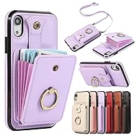 Cellphone Flip Case Premium Leather 2 in 1 Wallet Case Compatible with iPhone 7G/8G/SE 2020,Magnetic Closure Purse W Rotation Ring Stand/Card Slots Holde/Lanyard Crossbody ShocOproof Protective Phone