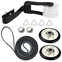4392065 Dryer Repair Kit with 349241T Drum Roller Kit, 691366 Idler Pulley and 341241 Belt by Techecook - Replacement for Whirlpool & Kenmore Dryers - Replaces 587636 AP3098345 AP6010582 WP691366