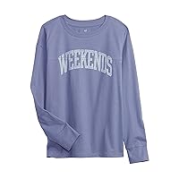Gap Girls' Long-Sleeve Graphic Tee T-Shirt with Dropped Shoulder