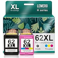 62XL Ink Cartridge Combo Pack Remanufactured Ink Cartridge Replacement for HP Ink 62 62XL for Envy 7640 5540 5660 7645 OfficeJet 250 5740 5745 Printer for HP 62XL Ink Cartridges Black and Color