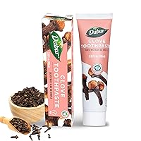 Dabur Herbal Toothpaste - Oral Care with All Natural, Fluoride-Free Formula & Healthy Toothpaste Bliss- Infused Brilliance for a Naturally Fresh Breath - Ignite Your Smile's Radiance Naturally - Clove