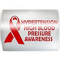 Hypertension High Blood Pressure AWARENESS Red Ribbon - PICK YOUR COLOR & SIZE - Vinyl Decal Sticker D