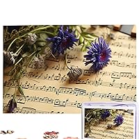 Puzzles 1000 Pieces Personalized Jigsaw Puzzles Music Sheet Photo Puzzle Challenging Picture Puzzle for Adults Personaliz Jigsaw with Storage Bag (29.5