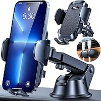 2024 Ultimate Car Phone Mount【80+LBS Strongest Suction & Military-Grade】【Patent & Safety Certs】 Cell Phone Holder Truck Stand for Dashboard Windshield Vent for iPhone 15 Pro Max 14 13 Samsung, Black