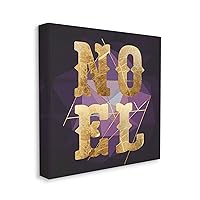 Stupell Industries Noel Typography Purple Geometric Shapes Glam Christmas, Designed by Daphne Polselli Canvas Wall Art, 30 x 30