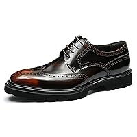 Genuine Leather Handmade Wingtips Brogues Derby Fashion Dress Formal Oxford Shoes for Men