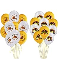 BinaryABC Thanksgiving Balloons,Fall Leaves Latex Balloons and Turkey Balloons,Thanksgiving Party Decoration,20Pcs(12inch)