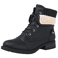 Women's Combat Boots Dressy Lace Up Ankle Boots For Women Low Heel