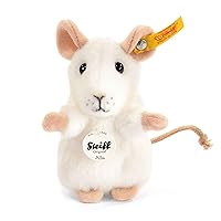 Steiff USA White Pilla Mouse Collectible Plush, 4” x 2.75” x 2.25” – Button in Ear Trademark Symbol (56215)