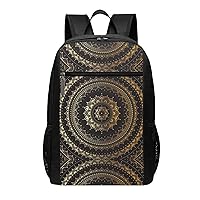 BREAUX Mandala Print Simple Sports Backpack, Unisex Lightweight Casual Backpack, 17 Inches