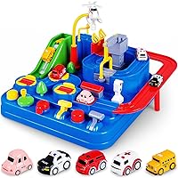 YEZI Car Adventure Toys, City Rescue Preschool Educational Toy Vehicle, Parent-Child Interactive Racing Kids Toy, Puzzle Car Race Tracks Parking Playsets for 3 4 5 6 7 8 Year Old Toddlers Boys Girls