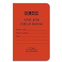 Elan Publishing Company One-Job Saddle Stitched Field Surveying Book 4 ⅝ x 7 Orange Stiff Cover (Pack of 24)