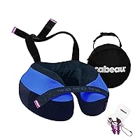 Cabeau The Neck's Evolution, TNE S3 Travel Neck Pillow Memory Foam Airplane Pillow - Neck Pillow with Attachment Straps - 360-Degree Support for Travel, Home, Office, and Gaming - (Sydney Blue)