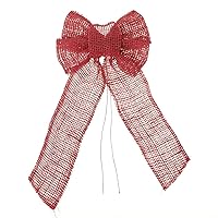 Homeford Red Burlap Bow with Wire, 10-Inch