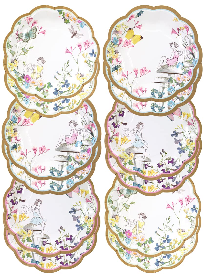 Talking Tables Truly Fairy Paper Plate with Fairy Design for a Tea Party or Birthday, Multicolor (1)