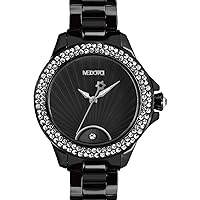 MEDOTA Gratia Women's Studded Automatic Water Resistant Analog Quartz Watch - Black