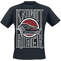 Knight Rider Officially Licensed Merchandise Sunset K.I.T.T. T-Shirt (Black)