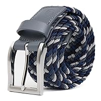 Mens Stretch Belt, Woven Elastic Braided Web Belt Casual for Golf Hunting Pants Jeans
