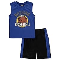 Boys' 2-Piece Basketball Shorts Set Outfit - royal blue/black, 7