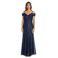 Dressbarn Women's Long Off The Shoulder Fishtail Evening Gown