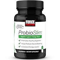 Force Factor ProbioSlim Probiotics for Women and Men, Probiotics for Digestive Health to Reduce Bloating, Gas, & Occasional Diarrhea, with Prebiotics, LactoSpore, & Green Tea for Energy, 30 Capsules